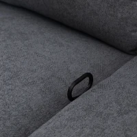 HOMCOM Modern 3-Seater Recliner Sofa with Linen Fabric and Thick Sponge Padding, 3 Seater Couch Recliner Couch Manual Reclining Sofa Living Room Furniture, Gray(m-15)