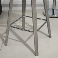 HOMCOM Swivel Bar Stools Set of 2, Counter Height Barstools Linen Fabric Padded Chair with 26.5" Seat Height and Footrest, Grey(m-15)