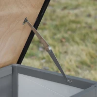 PawHut 48" Wooden Rabbit Hutch Bunny Cage Small Animal House Enclosure with Ramp, Removable Tray and Weatherproof Roof for Outdoor, Gray(m-9)