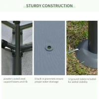 Outsunny 10' x 13' Outdoor Patio Gazebo Canopy Shelter with 6 Removable Sidewalls, & Steel Frame for Garden, Lawn, Backyard and Deck, Grey(m-4)