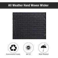 Outsunny Poolside Towel Cabinet, Rattan Wicker with Storage,2-Tier Shelves and Bottom Drawer, for Pool, Patio Backyard, 47", Dark Brown(m-4)