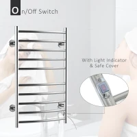 HomCom 10-Bar Curved Stainless Steel Wall Mounted Electric Heated Towel Rack Warmer(m-4)