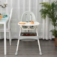 Qaba High Chair Baby Seat with Removable Food Tray for Kids 6 Months - 3 Years, Green(m-9)