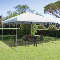 Outsunny 13' x 13' Pop Up Canopy Tent with 3-Level Height Adjustable, Instant Sun Shelter, Tents for Parties with Carry Bag, White(m-2)