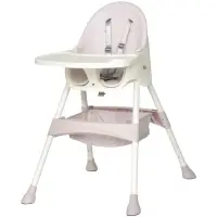 Qaba High Chair Baby Seat with Removable Food Tray for Kids 3 to 6 Months, Pink(m-1)
