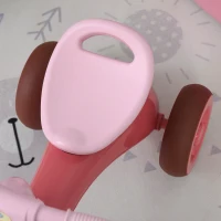 Qaba Tricycle 3-Wheeler Ride-on Toy with 2 Storage Baskets on Front & Back & Non-Slip Handlebar, Pink(m-8)