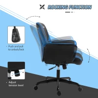 Vinsetto Swivel Ergonomic Big & Tall Office Computer Desk Chair with 5 Univeral Wheels & a Linen Polyester Finish - Grey(m-4)