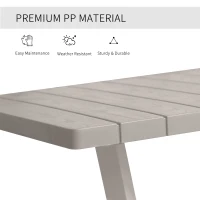 Outsunny 4-Piece Outdoor Patio Conversation Set Garden Furniture Set with Weather-Fighting PP Materials, Adirondack Comfort, & Coffee Table, Light Coffee(m-5)