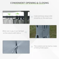 Outsunny 10' x 13' Outdoor Patio Gazebo Canopy Shelter with 6 Removable Sidewalls, & Steel Frame for Garden, Lawn, Backyard and Deck, Grey(m-5)
