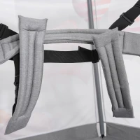 Qaba 59" Mini Rebounder Trampoline for Kids with Net Enclosure, Elastic Harness, & Heavy Duty Bungees(m-8)