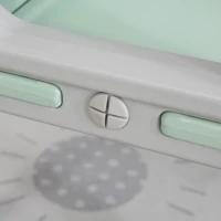 Qaba 3-Piece Kids Table and Chair Set Writing Desk with Armrest, Storage Space for Toddler Activities, Green(m-9)