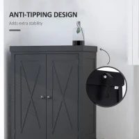 HOMCOM 6ft Wood Farmhouse Colonial Kitchen Pantry Cabinet, with 4 Adjustable Shelves, 2 Wood Pantries, & 1 Drawer, Black(m-8)