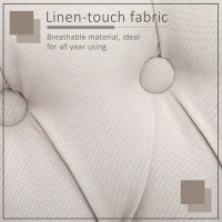 HOMCOM 26.25" Counter Height Bar Stools, Tufted Wingback Armless Upholstered Dining Chair with Rubber Wood Legs, Set of 2, Ivory(m-5)