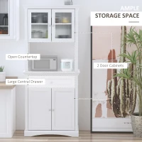 HOMCOM 71" Traditional Large Kitchen Pantry Cabinet Freestanding,White(m-4)