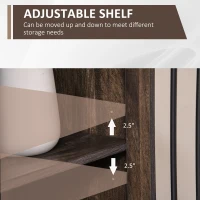 HOMCOM 4-Tier Industrial Style Bookcase with Open Storage Display Rack, Drawer, Cabinet for Living Room, Dark Brown(m-5)