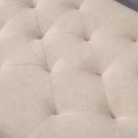 HOMCOM Simple Tufted Upholstered Ottoman Accent Bench with Soft Comfortable Cushion & Fashionable Modern Design, Beige(m-8)