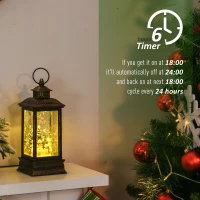 HOMCOM Christmas Snow Globe Water Lantern Music Box with Light, Holiday Novelty Decorations, Snow Men Family and Tree(m-4)