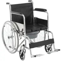 HOMCOM Folding Commode Mobile Toilet Aluminium Alloy Wheelchair with Detachable Bucket for Bedside/Bathroom(m-1)
