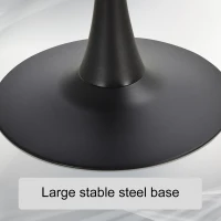 HOMCOM  Modern 27.5" Round Cocktail Table with a Stable Metal Base for Living Room, Porch, and Parties, Black(m-4)