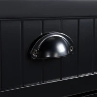 HOMCOM Fluted-Style Wooden Kitchen Island, Countertop with Drop Leaf, Drawer, Open Shelves, Storage, Black(m-8)