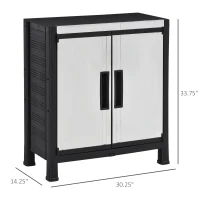 Outsunny Storage Sheds Outdoor Cabinet for Garden Tool with 8-Level Adjustable Shelves Made of Waterproof PP & Galvanized Steel for Indoor/Outdoor Use(m-3)