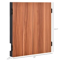 Soozier Electronic Dartboard Cabinet Set with 27 Main Games, 202 Variations, 12 Darts for Multi-Game Option Ready-to-Play, Light Brown(m-3)