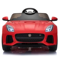 Aosom 12V Jaguar F-Type SVR Kids Battery Powered Ride On Car double seat double door MP3 Music W/ Remote Control- Red(m-5)
