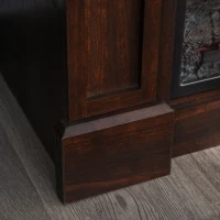HOMCOM 31.75" W x 31" H Electric Fireplace Mantel TV Stand, Media Console Center Cabinet with a Shelf, Dark Coffee(m-9)