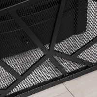 HOMCOM Single-Panel Metal Fireplace Screen Cover Stainless Steel Spark Guard Art Modern Decoration, Black(m-9)