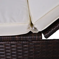 Outsunny 9 Piece Patio Furniture Sets, Wicker Sectional Sofa Sets Outdoor Rattan Conversation Sets with Tempered Glass Tabletop Tea Table and Two Loungers for Garden, Balcony, Backyard, Dark Coffee(m-9)