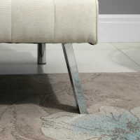 HOMCOM 2-Seater Convertible Sofa Bed with 7 Adjustable Angled Backrest Levels, 2 Pillows, and 5 Steel Legs, Cream White(m-15)