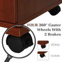 Vinsetto Multifunction Office Filing Cabinet Printer Stand with 2 Drawers, 2 Shelves, & Smooth Counter Surface, Brown(m-6)