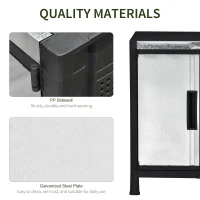 Outsunny Storage Sheds Outdoor Cabinet for Garden Tool with 8-Level Adjustable Shelves Made of Waterproof PP & Galvanized Steel for Indoor/Outdoor Use(m-4)