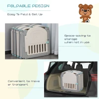 Qaba 16-Piece Indoor Safety Childrens Baby Playpen with Game Piece, Opening Gate & Flexible Design for Peace of Mind(m-6)