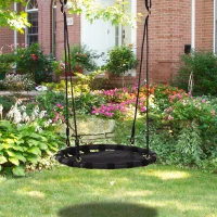 HOMCOM Hanging Tree Swing, Flying Platform Attaches to Tree or Existing Swing Set for Backyard and Heavy Duty, Black(m-8)
