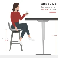 HOMCOM Swivel Bar Stools Set of 2, Counter Height Barstools Linen Fabric Padded Chair with 26.5" Seat Height and Footrest, Grey(m-7)