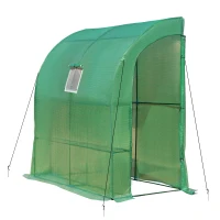 Outsunny 7' x 3' x 7' Outdoor Walk-In Greenhouse, Plant Nursery with Roll-up Windows, PE Cover, and 3 Wire Shelves(m-10)