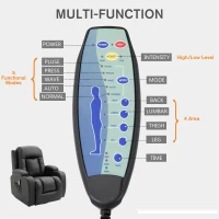 HOMCOM Luxury Faux Leather Heated Vibrating 8 Point Massage Recliner Chair with 360 Swivel and Remote, Black(m-7)