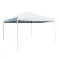 Outsunny 13' x 13' Pop Up Canopy Tent with 3-Level Height Adjustable, Instant Sun Shelter, Tents for Parties with Carry Bag, White(m-1)