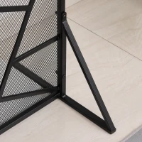 HOMCOM Single-Panel Metal Fireplace Screen Cover Stainless Steel Spark Guard Art Modern Decoration, Black(m-8)