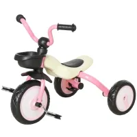 Qaba 3 Wheel Foldable Kids Tricycle Walking Toddler Bike for for 3-5 Year-old Boys & Girls Pink(m-1)