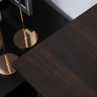 HOMCOM 31.75" W x 31" H Electric Fireplace Mantel TV Stand, Media Console Center Cabinet with a Shelf, Dark Coffee(m-7)