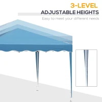 Outsunny 10' x 10' Pop Up Canopy Tent, Instant Shelter with Carry Bag, Adjustable Height, Garden Outdoor Party Tent, Blue(m-4)