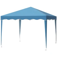 Outsunny 10' x 10' Pop Up Canopy Tent, Instant Shelter with Carry Bag, Adjustable Height, Garden Outdoor Party Tent, Blue(m-8)