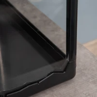 PawHut Reptile Glass Terrarium Tank, Breeding Box with Screen Ventilation, Lamp Holders, Hanging Basin for Lizards, Chameleon, Tortoise, 23.5" x 16" x 28"(m-12)