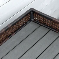 Outsunny 38 Gallon Outdoor Wicker Storage Bench Deck Box, PE Rattan Patio Furniture Pool Storage Bin Container with Interior Waterproof Cloth Bag and Comfortable Cushion, Red(m-8)