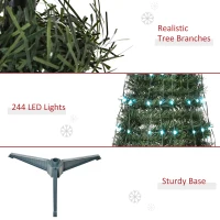 Outsunny 5ft Tall Pre-lit Slim Artificial Outdoor Christmas Tree Easy Assembly Pull Up Pop Out Yard Decoration with 234 Multi-Color LED Lights(m-7)