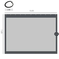 Outsunny Universal Replacement Mesh Sidewall Netting with 4 Panels, Zippers, C-Rings for 10x10ft Patio Gazebos, (Sidewall Only), Dark Grey(m-3)