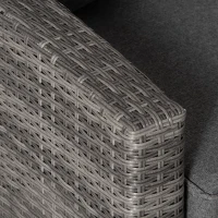 Outsunny 6 PCS Mixed Grey Rattan Wicker Sofa Conversation Set, Stylish Outdoor Patio Furniture, Comfortable Seating for Gatherings(m-8)