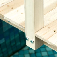 Outsunny Fir Wood Garden Bridge Arc Walkway with Side Railings for Backyards, Gardens, and Streams, Natural Wood, 89.75" x 29.5" x 43.25"(m-14)